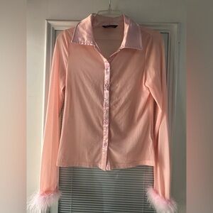 SHEIN Light Pink Button-Down Shirt
